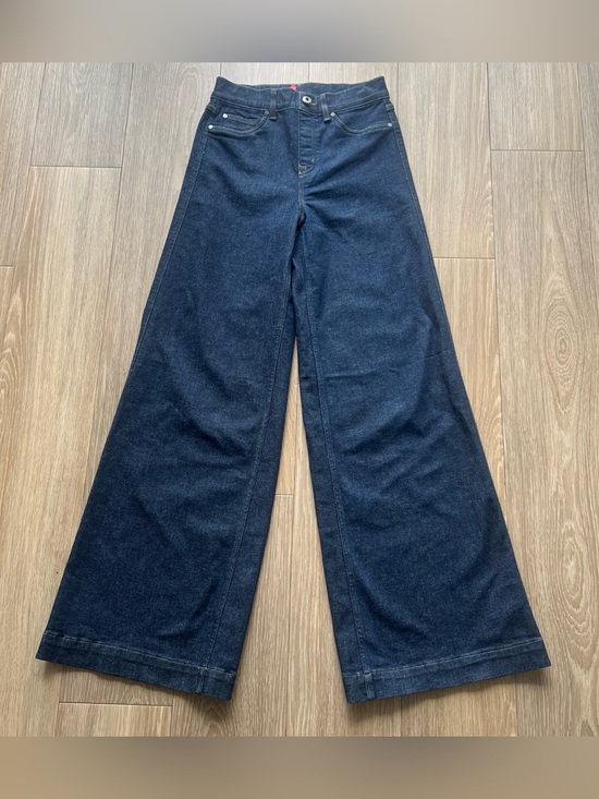SPANX Denim - Spanx pull on Dark wash wide leg jeans Size Small #denim #baggy